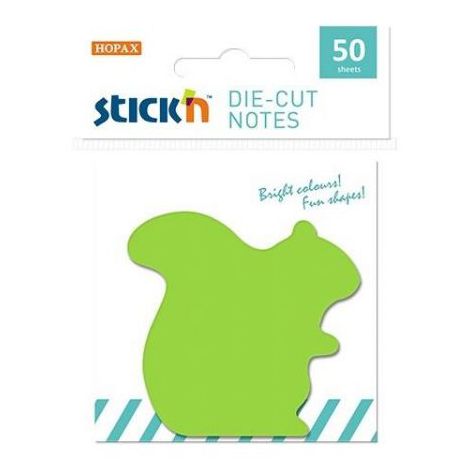 Notes samoprzylepny Stick'n Wiewiórka zielona neon 70x70mm, 50szt